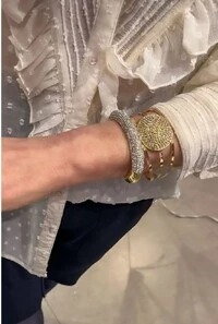 Bracelete Cristais em Banho Ouro
