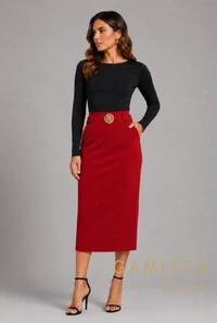 Saia Alfaiataria em Crepe