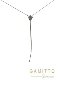 Colar Gravata Drusa em Banho Prata