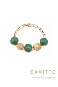 Pulseira Pedra Natural em Banho Ouro