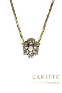 Colar Cristais em Banho Ouro Vintage