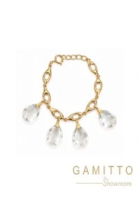 Pulseira Cristais em Banho Ouro