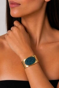 Bracelete Drusa em Banho Ouro
