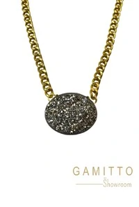 Colar Drusa em Banho Ouro