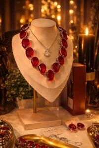 Colar Cristais em Banho Prata