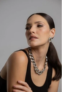 Brinco Cristais em Banho Prata