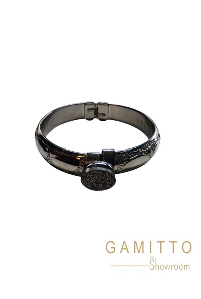 Foto Bracelete Drusa em Banho Prata