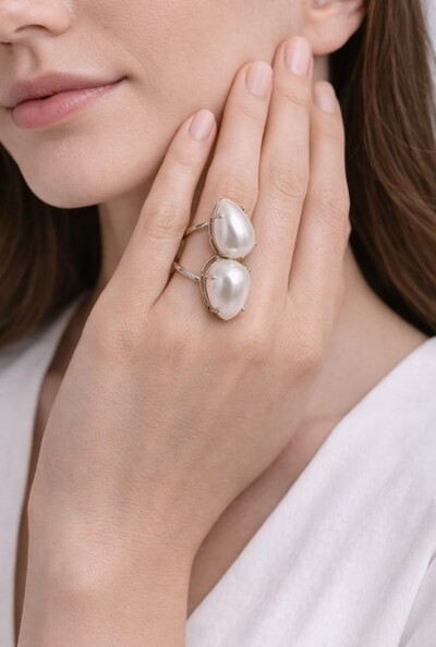 FotoAnel Pérolas em Banho Prata