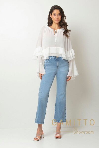 Foto Calça Capri Jeans