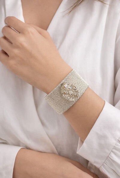 FotoBracelete Drusa em Banho Prata