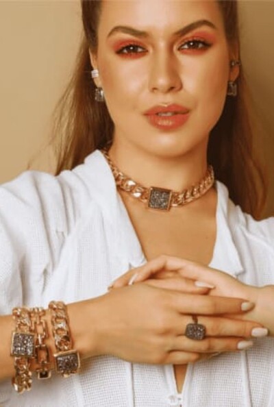 FotoPulseira Drusa em Banho Ouro