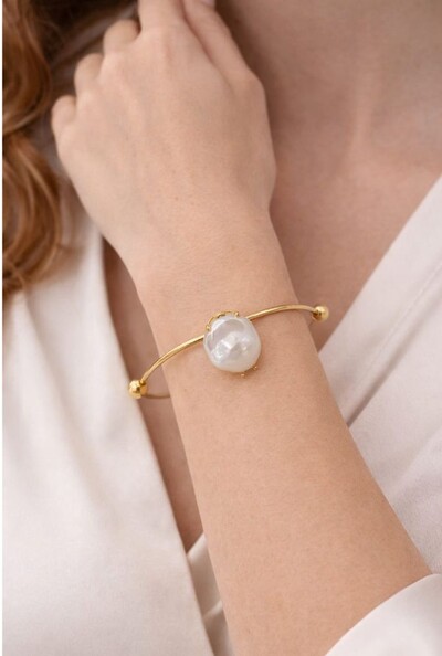 FotoBracelete Pérola em Banho Ouro