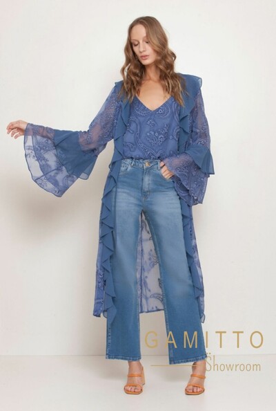 Foto Kimono Longo com Babados