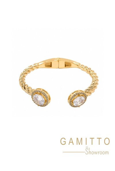 Foto Bracelete Cristais em Banho Ouro