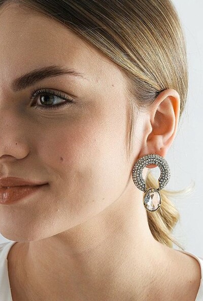 FotoBrinco Cristais em Banho Ouro Vintage