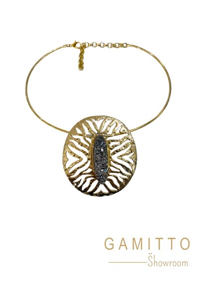 Foto Gargantilha Drusa em Banho Ouro