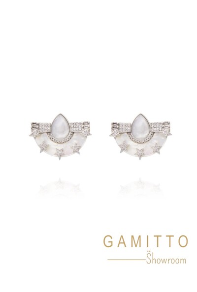 Foto Brinco Madrepérola em Banho Prata