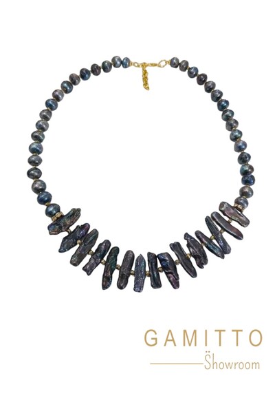 Foto Colar Pérola de Água Doce em Banho Ouro