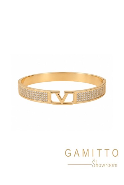 Foto Bracelete Cristais em Banho Ouro