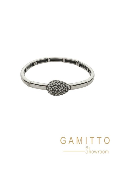 Foto Pulseira Cristais em Banho Prata Vintage