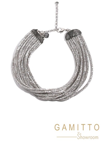 Foto Choker Brilhos em Banho Prata