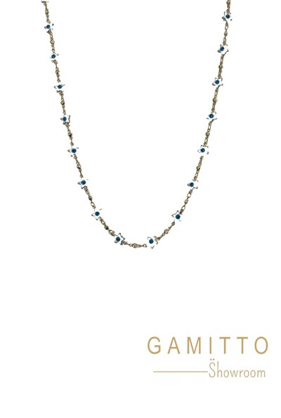 Foto Colar Olho Grego em Banho Ouro