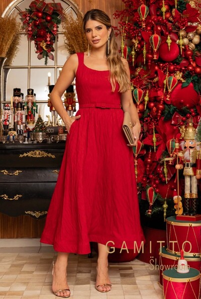 Foto Vestido em Jacquard com Cinto