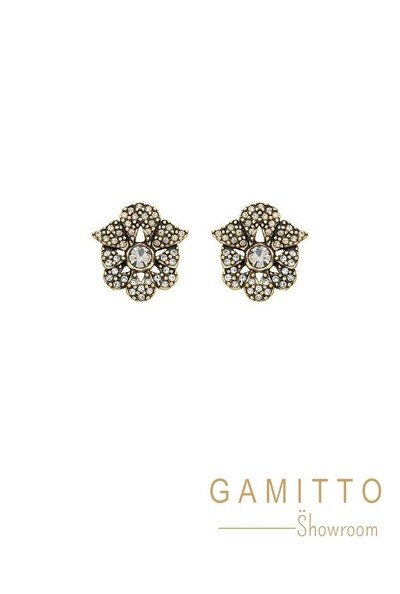 Foto Brinco Cristais em Banho Ouro Vintage