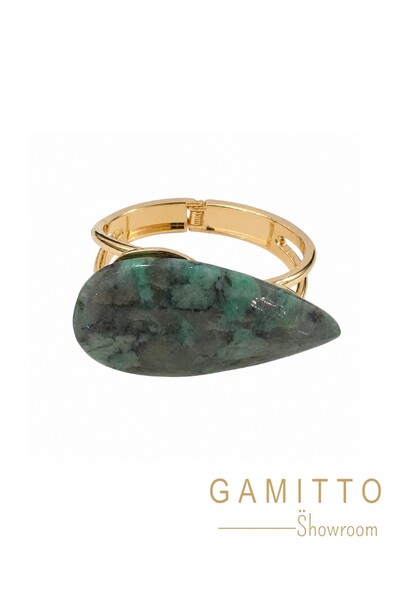 Foto Bracelete Esmeralda em Banho Ouro