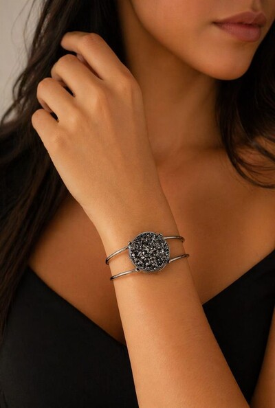 FotoBracelete Drusa em Banho Prata