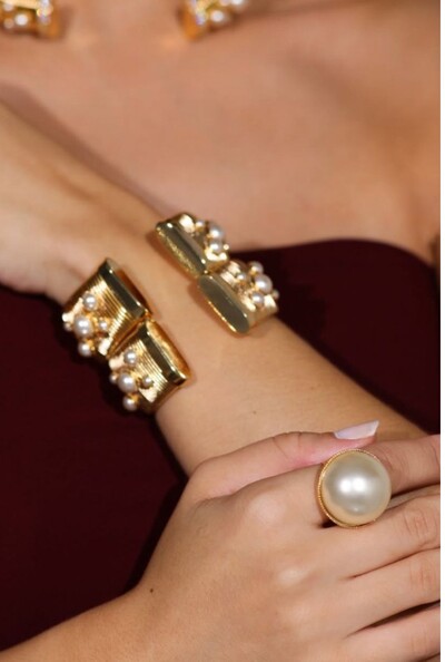 FotoBracelete Pérolas em Banho Ouro