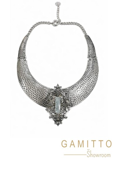 Foto Colar Cristal em Banho Prata