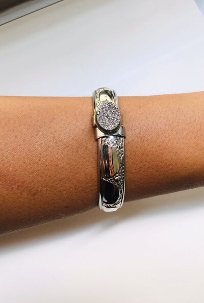 FotoBracelete Drusa em Banho Prata