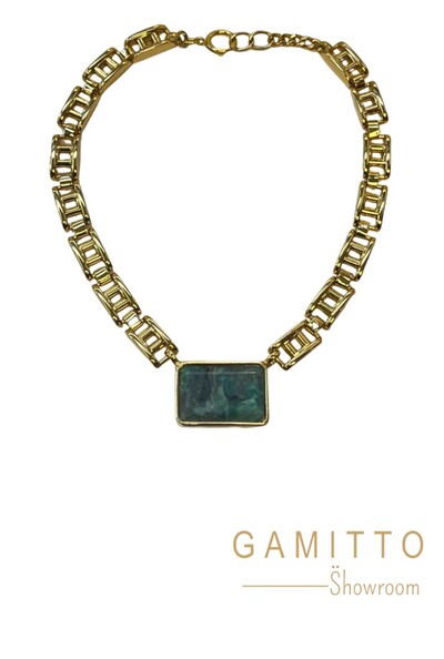 Foto Colar Esmeralda em Banho Ouro