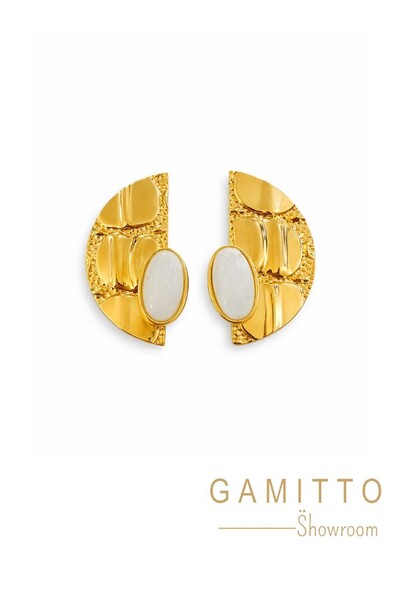 Foto Brinco Pedra em Banho Ouro