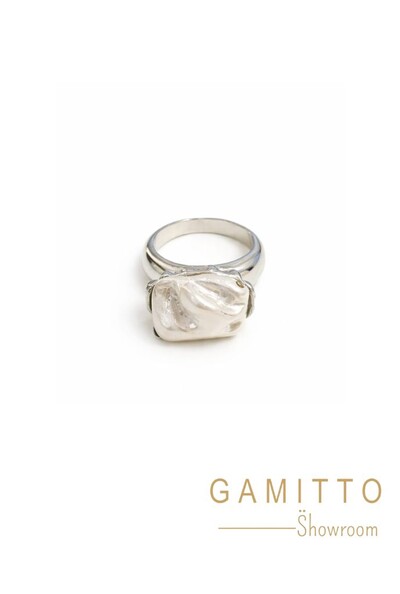 Foto Anel Pérola Barroca em Banho Prata