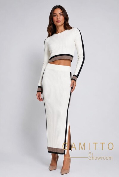 Foto Conjunto Branco em Tricot