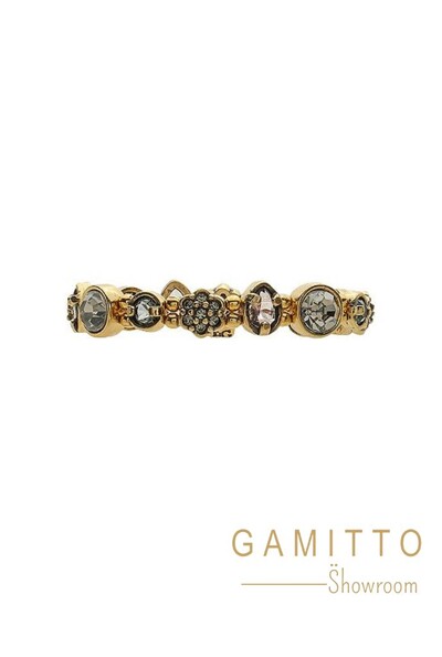 Foto Pulseira Cristais em Banho Ouro Vintage