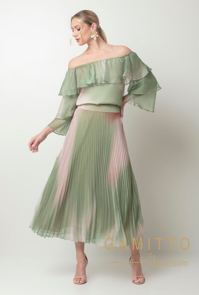 Foto Saia Mídi Plissada