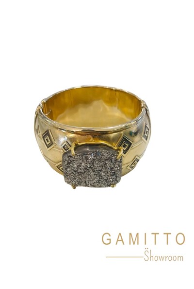 Foto Bracelete Drusa em Banho Ouro