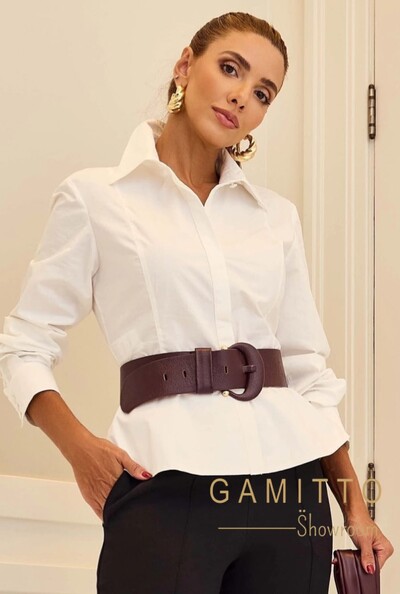 Foto Camisa Tricoline com Peplum