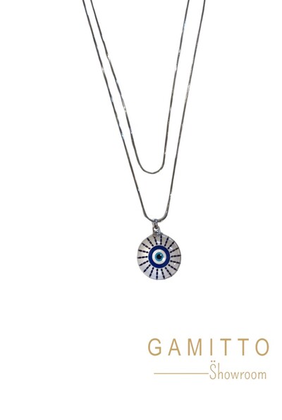 Foto Colar Olho Grego em Banho Ouro