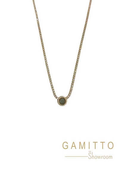 Foto Colar Cristais em Banho Ouro