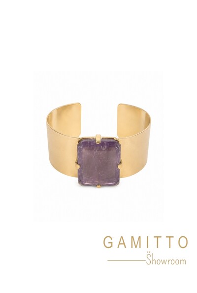 Foto Bracelete Ametista em Banho Ouro