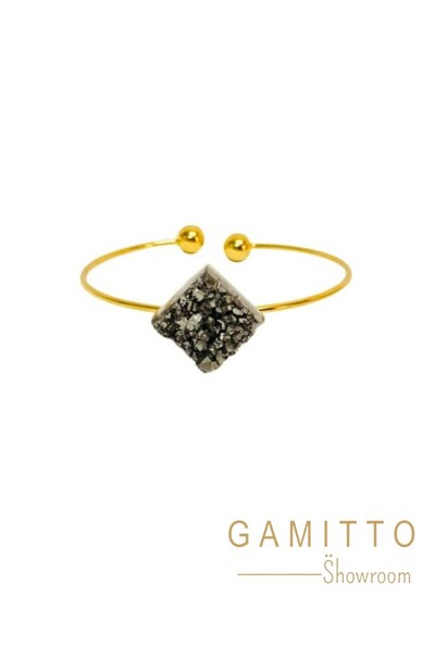 Foto Bracelete Drusa em Banho Ouro