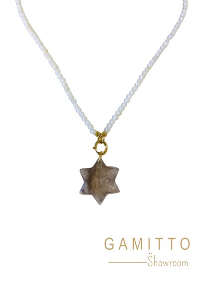 Foto Colar Pérola Estrela em Banho Ouro