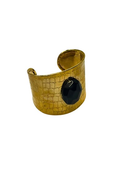 FotoBracelete Ônix em Banho Ouro