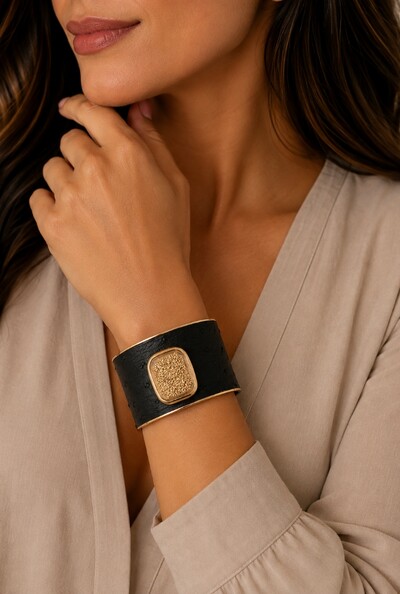 Foto Bracelete Drusa em Banho Ouro