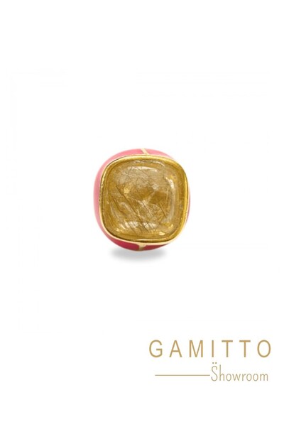 Foto Anel Cristal em Banho Ouro