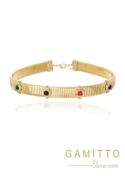 Foto Choker Cristais em Banho Ouro